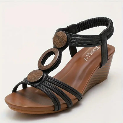 Nico & Eli™ Retro Roman Wedge Sandals