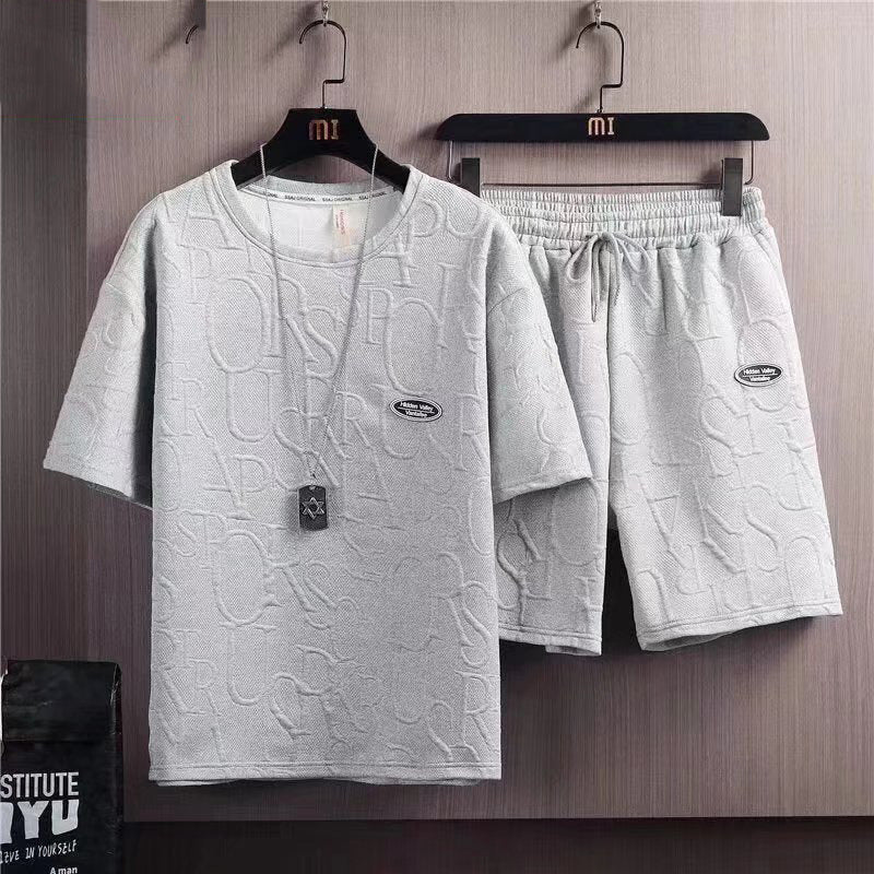 Nico & Eli™ T shirt Shorts 2 Pieces Set Black Tracksuit Men's 3d