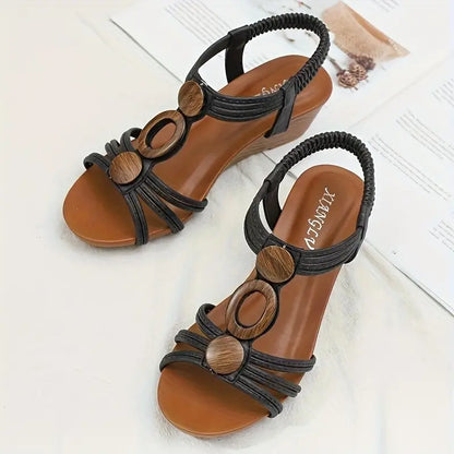 Nico & Eli™ Retro Roman Wedge Sandals