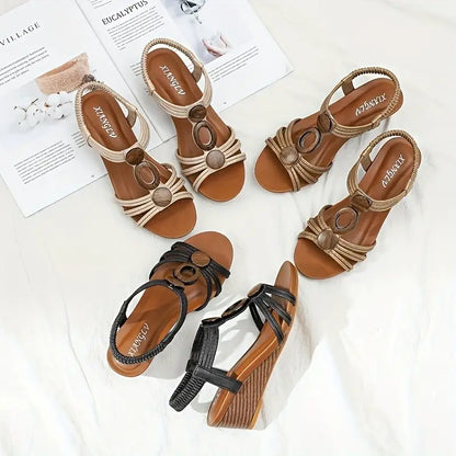 Nico & Eli™ Retro Roman Wedge Sandals
