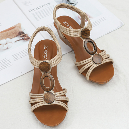Nico & Eli™ Retro Roman Wedge Sandals