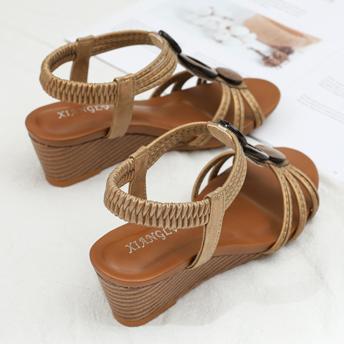 Nico & Eli™ Retro Roman Wedge Sandals